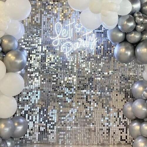 2022 Shiny Shimmer wall Square Sequin Wall Color Panel Photo Backdrop Background Glam Show Sign Shop Window Club Wedding Decor