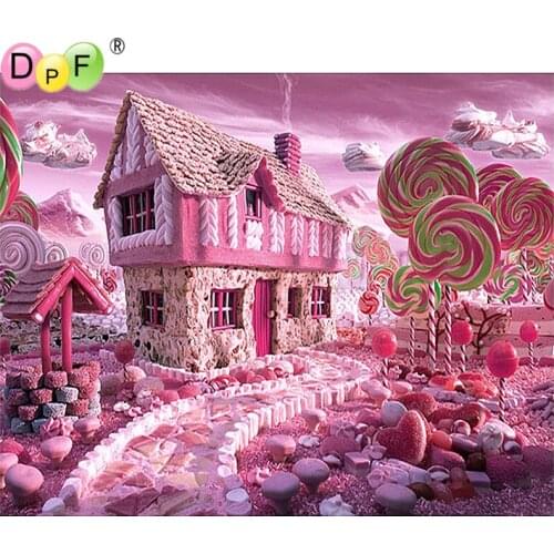 DPF Full Square Diamond 5D DIY Diamond Painting "Candy house" 3D Embroidery Cross Stitch Rhinestone Mosaic Painting Decor Gift