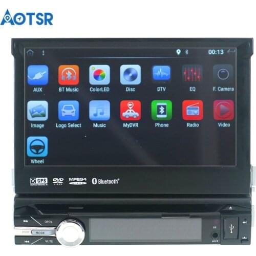 Aotsr Android 7.1 Quad core one DIN Car GPS Navigation System head unit Car DVD player Car radio recorder Multimedia stereo