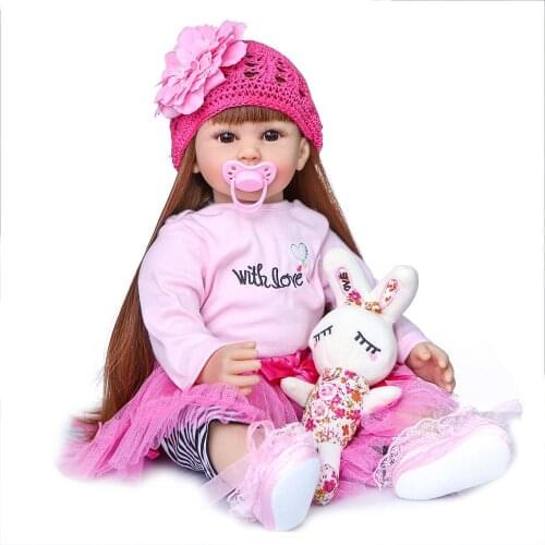 Bebes doll 60cm reborn vinyl toys girl baby doll silicone princess child babies dolls birthday gift limited edition doll