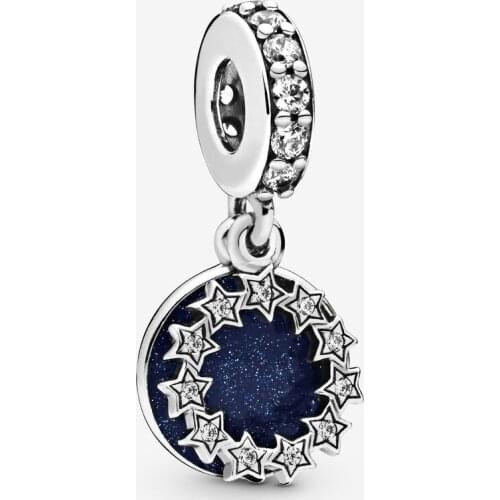 100% 925 Sterling Silver Inspirational Stars Dangle Charm Beads Fits Original Pandora Bracelet Women DIY Jewelry Making Bijoux