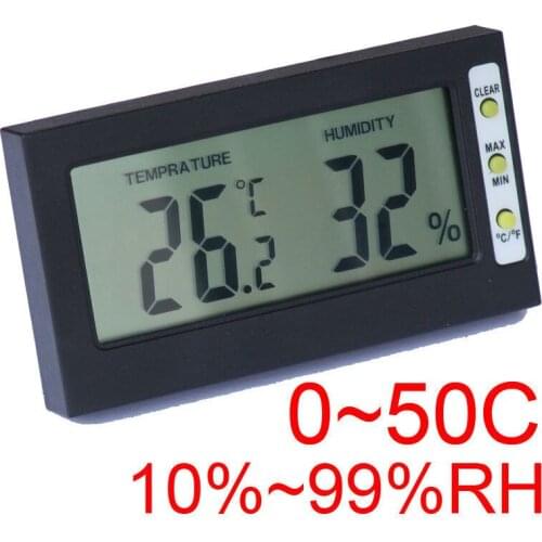 Digital Hygrometer Temperature Humidity Meter Thermometer Digital LCD display RH Max Min 0~50C TEMP 10%~99%RH