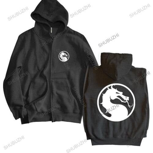 Cotton sweatshirt male hoodies Mortal Kombat Dragon shubuzhi men autumn winter zipper