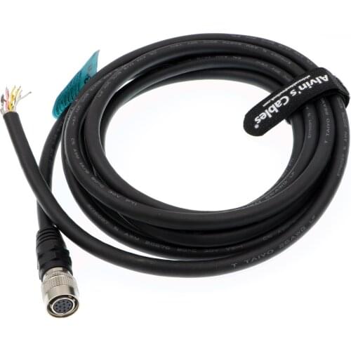 Alvins Cables Power I/O Cable HRS 12 Pin Hirose Female Open Twisted For Basler Camera GigE 3M