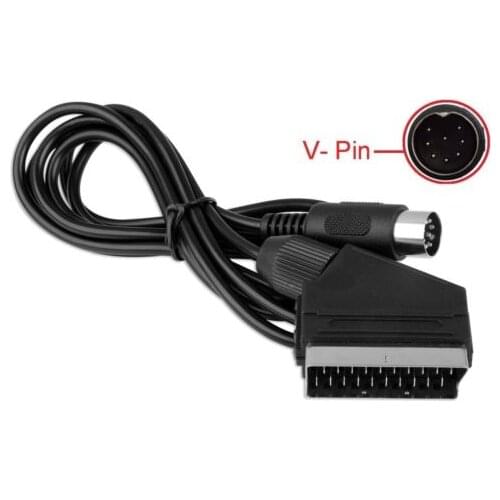 Fast Shipping to Brazil and Peru 1.8M V-pin Scart cable For Sega Megadrive 1 Genesis 1 Master System 1 RGB AV Scart Cable Cables