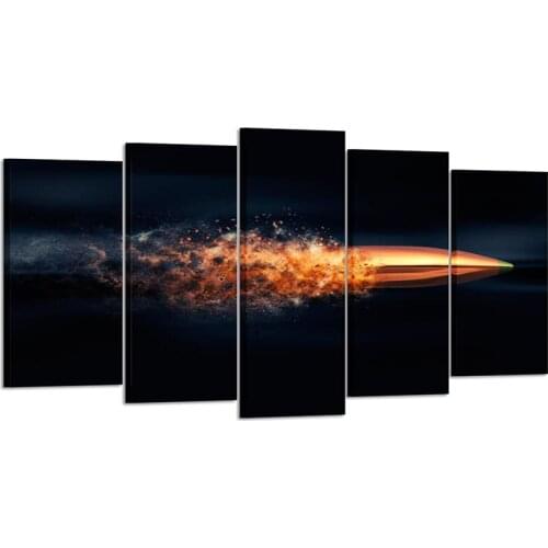Flying Bullet with Dust Trail Canvas Print Pictures Framed Modern Contemporary Paintings on Posters Wall Art for Living Room