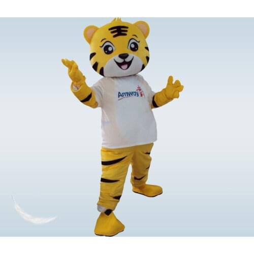 Tiger Adult Mascot Costume Lovely King Tiger Mascot Cartoon Apparel Fancy Dress Christmas Cosplay for Halloween party event