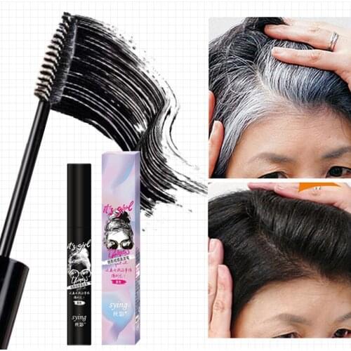 Temporary Hair Dye Cream Black Brown Fast One-off Hair Color Pen Cover White Hair DIY Styling Makeup Stick Hair Color Wax