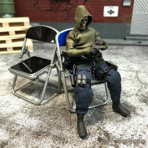 1/12 Scale Mini Folding Chair Model for 6" Action Figure Doll Toys