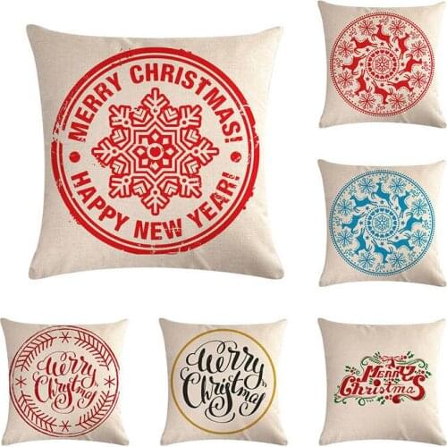 Cushion cover circle flowers and christmas linen/cotton pillow case sofa cushion cover decorative pillow cover