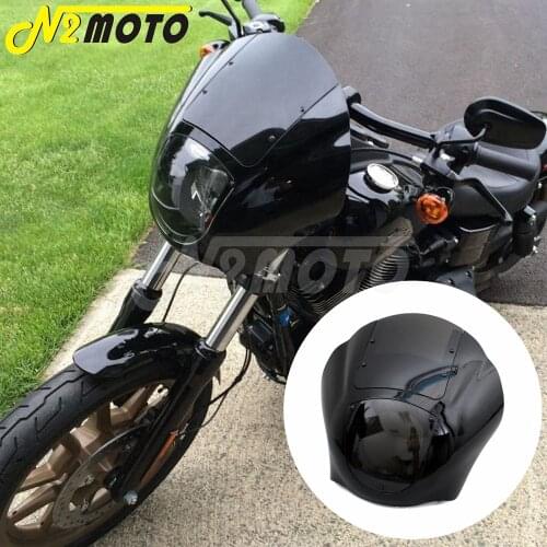 Smoke Motorcycle Headlight Fairing For Harley XL Dyna Low Rider Super Wide Glide Quarter Fairing Iron 883 XL883N FXR 1986-1994
