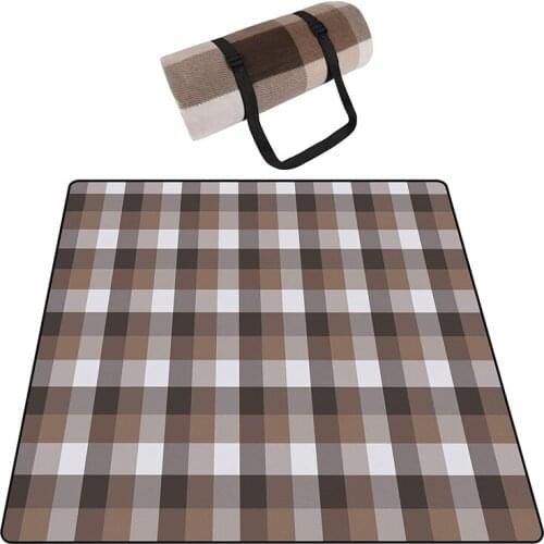 NEW-Picnic Blanket Large Outdoor Carpet Mat Waterproof Foldable Camping Tote Light Compact Oversized Rug