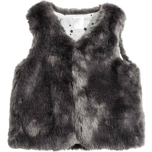 Autumn Spring Waistcoat for Little baby, Soft Slippery Small Coats,Imitation fox fur, Girl Boy Warm clothing for (1-24 Months)