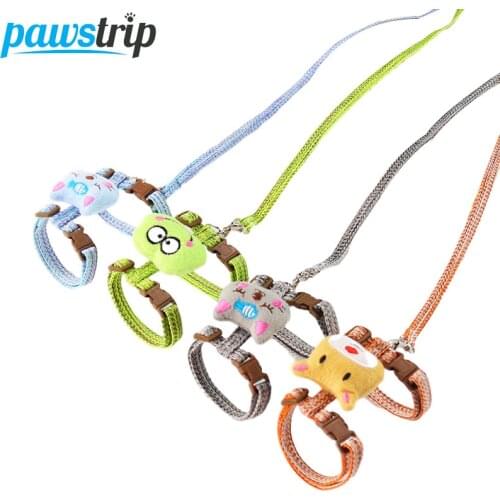 Pawstrip Cute Pet Cat Harness Vest Adjustable Puppy Harness Dog Leash Set Pet Chest Strap Cat Collar Harness Leash For Cats