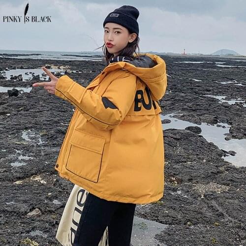 PinkyIsBlack 2020 Short Parkas Women Winter Jacket Casual Hooded Female Jacket Coat Winter Women Warm Thick Long Windproof Coat