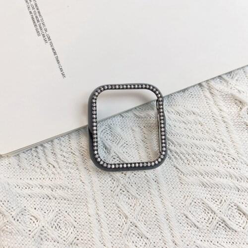 OEM plastic Case frame with stone For Apple Watch band bumper cover for iwatch se 6 5 4 3 2 1 40mm 44mm 38mm 42mm