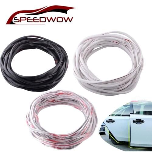 SPEEDWOW 8M Carbon Fiber Rubber Door Edge Guard Scratch Strip Protector Moulding Strip Bumper Strip For Toyota Audi BMW VW Ford