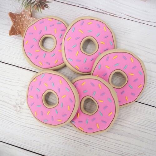 Chenkai 5PCS Silicone Donut Teether Smoothing Pacifier For Baby Sensory Nursing Necklace Bracelet Jewelry Accessories