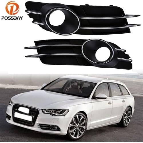 POSSBAY Left/Right Front Bumper Fog Lamp Lights Grill Grille for Audi A6 C7 Sedan/Avant 2011-2015 Pre-facelift Car Accessories