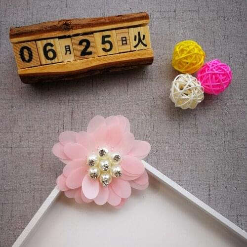 Pink peal rhinestone beaded sequins patches sew on embroidery patch applique toppe patches for clothing parches para la ropa