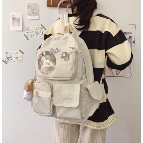 Pupil School Backpack Women Korean Japanese Cute School Bags for Teenage Girl Waterproof Kawaii Travel Backpacks 2021 New Ladies