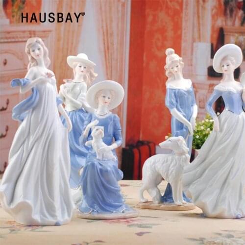 High Grade Statue Ceramic Goddess Girls Lady Figurines Home Decor Crafts Room Decor Wedding Handicraft Ornament Porcelain 0510