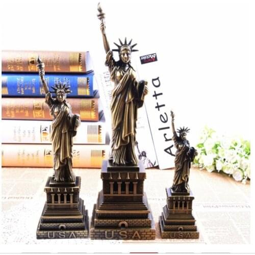 ANTIQUE BRONZE THE STATUE OF LIBERTY REPLICA MODEL METAL AMERICAN NEW YORK FIGURINE WORLD FAMOUS LANDMARK ARCHITECTURE