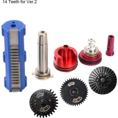 SHS 13:1 Super High Speed Gear 14/15 Teeth Piston Cylinder Head Spring Guide Nozzle Tune-Up Set For V2/V3 M4 AK Airsoft AEG