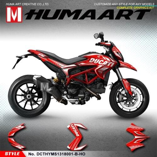 HUMAART Custom Graphics Vinyl Wrap Kit Stickers for Ducati Hypermotard Hyperstrada 821 939 2013 2014 2015 2016 2017 2018 Red
