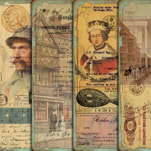 Vintage Junk Journal Backing Material Decorative Paper Large Size Old English Book Page Series Background Paper