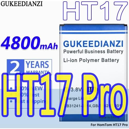 High Capacity GUKEEDIANZI Battery HT17 4800mAh For HomTom HT17 Pro HT17Pro