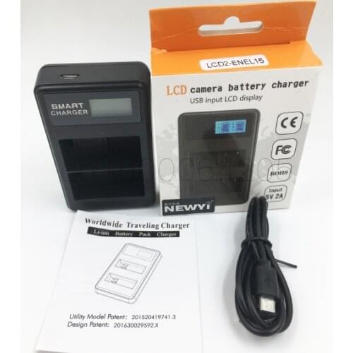 USB LCD Battery Charger EN-EL15 For Nikon D850/D810/D800E/D800/D750/D610/D7200/D7100/D7000/V1