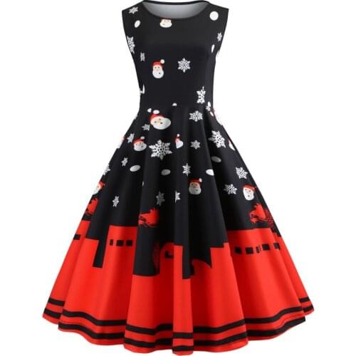 Kerst jurk dames a line dress robe noel femme christmas dress women vestido navidad mujer kerst kleding dames clothes tank dress