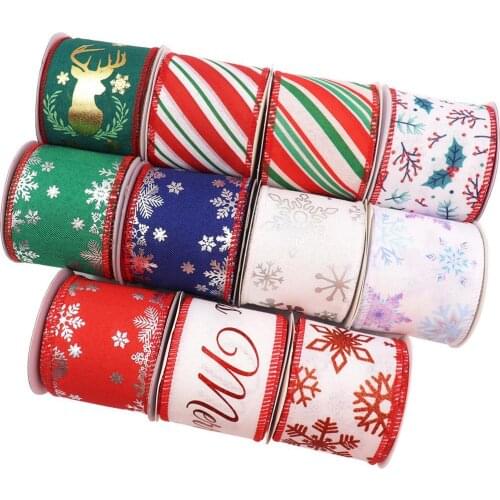 1 Roll Christmas Crafts Ribbon Beautiful Anti-wrinkle DIY Wrapping Ribbon Floral Craft Christmas Ribbon Party Decorations
