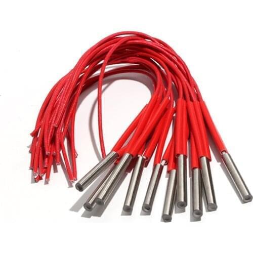 10PCS 7mm 25~35mm 201 Stainless Steel Electric Mould Cartridge Heater 110V/220V/380V 40W/50W/60W Cylindrical Heating Tube