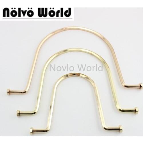 2-10-20 pieces u-type gold color purse Metal Frame,Useful solid handle double beads handbag purse Metal Frame wholesale