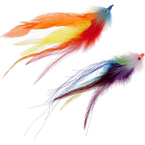 2Pcs 17.8cm HOOK / TUBE Trout Salmon Steelhead Pike Fly Fishing Streamer Flies Fishing Tackle Tool for Saltwater Freshwater