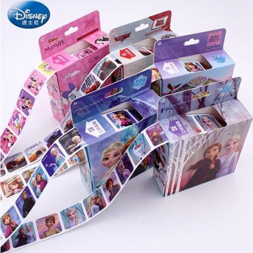 200 Sheets In A Box Disney Cartoon Stickers Frozen Elsa and Anna Princess Sofia Mickey Children Removable Nail Stickers Toys