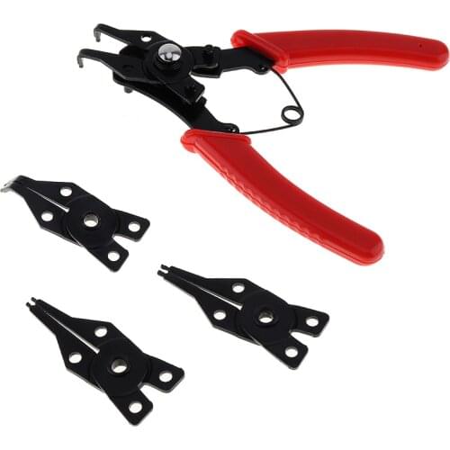 4 In 1 Multifunctional Pliers Snap Ring Circlip Plier Clamp Internal External Hand Tool Set with High Carbon Steel Clamp Head