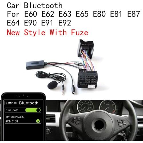 40Pin Car Bluetooth 5.0 Audio AUX Cable Adapter Module with Microphone Fit for BMW E60 E63 E64 E65 E66 E81 E82 E87 E90 E91 E92