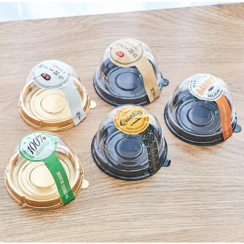 50pcs Net red round plastic cake box small moon cake packaging boxes DIY baking decoration dessert cup party favors gift box