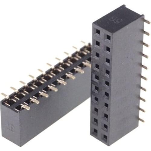 500pcs 2.54mm 2x10 20P Female Header Dual Row Pin Header SMT Plastic height 8.5mm PCB Socket Headers