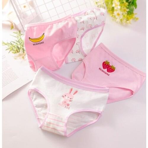 6pc Baby Cartoon Underwear Girls Cotton Briefs Underpant Children Panties Shorts 2-10 Years