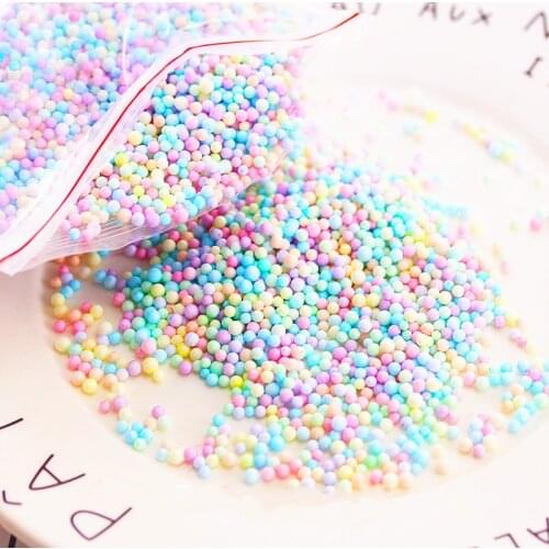 8g Colorful Polystyrene Styrofoam Balls Bottle DIY Snow Mud Particles Accessories Slime Balls Mini Tiny Foam Beads Foam Filler