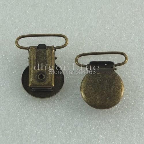 95 Suspender Mitten Clip 1" 25mm Round Face Webbing Hook Paci Pacifier Bronze