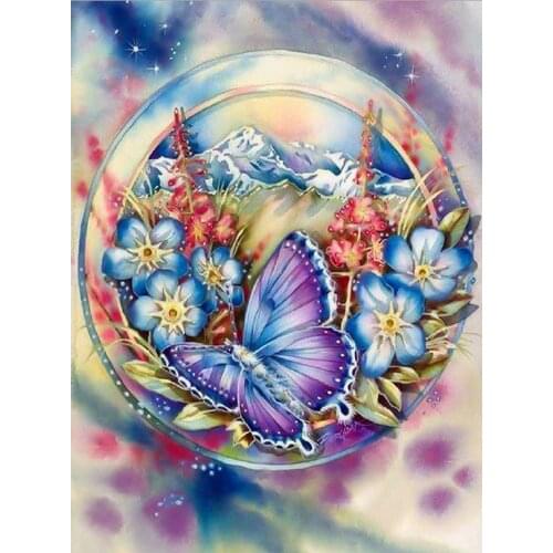 DIY 5D Diamond Painting Animal Cross Stitch Butterfly Diamond Embroidery Flowers Full Round Drill Mosaic Rhinestones Home Decor