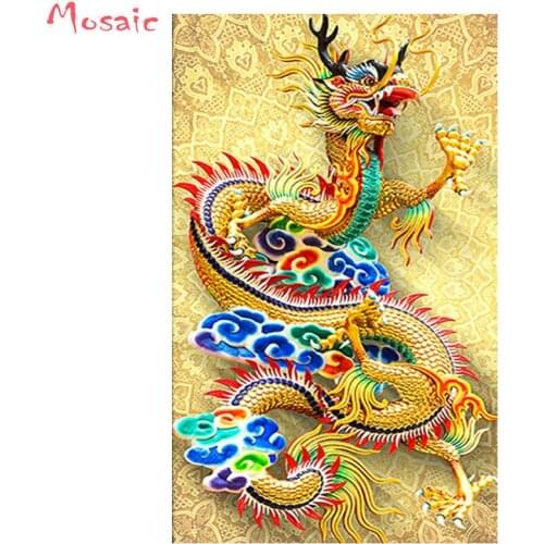 5D DIY Diamond embroidery Descents of the Dragon diamond painting Cross Stitch Phoenix full drill Rhinestone mosaic wall decor