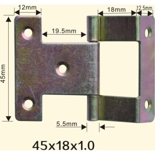 Freeshipping 45*18*1mm Iron Metal Hinge Sewing Machine Folding Table Furniture Flip Tray Hinges Big Door Hinges