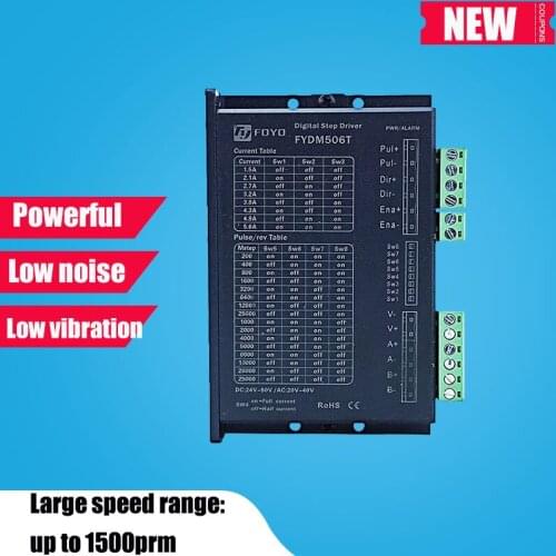 CNC Two-Phase Stepper Motor Driver NEMA23/34 Stepper Motor Controller DC24V-50V FYDM506T
