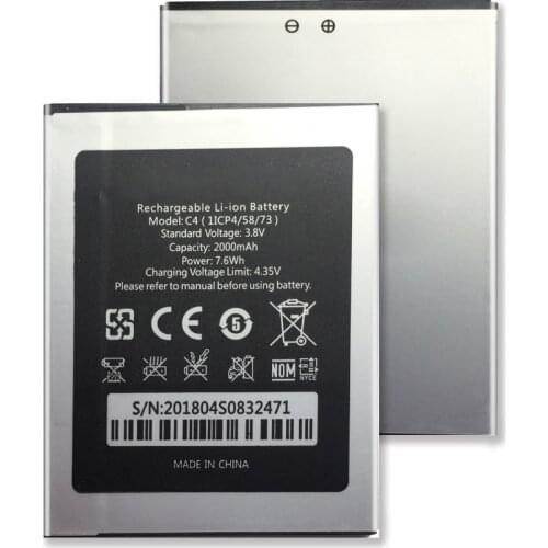 For Oukitel C4 C 4 plus Mobile Phone Oukitel C4 Battery 1PCS 2000mAh Battery C4 Li-Polymer Battery